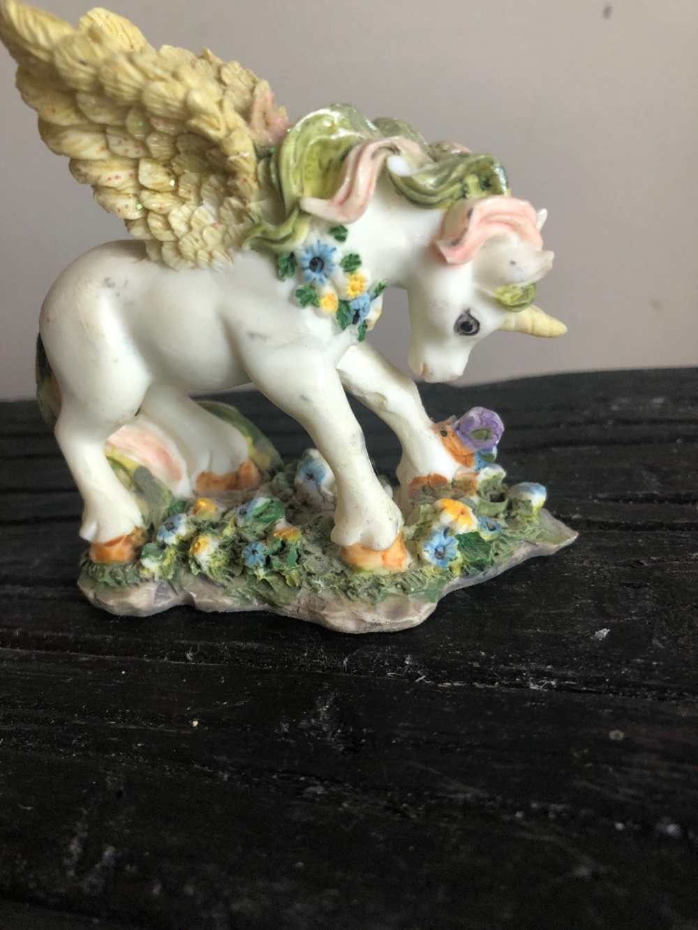 Vintage cottage unicorn figurine